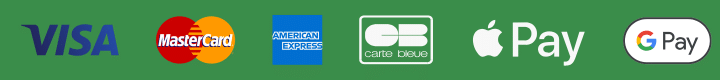 Visa Mastercard Amex CB Apple Pay Google Pay